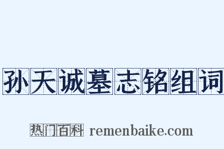 孙天诚墓志铭组词是什么意思的图片